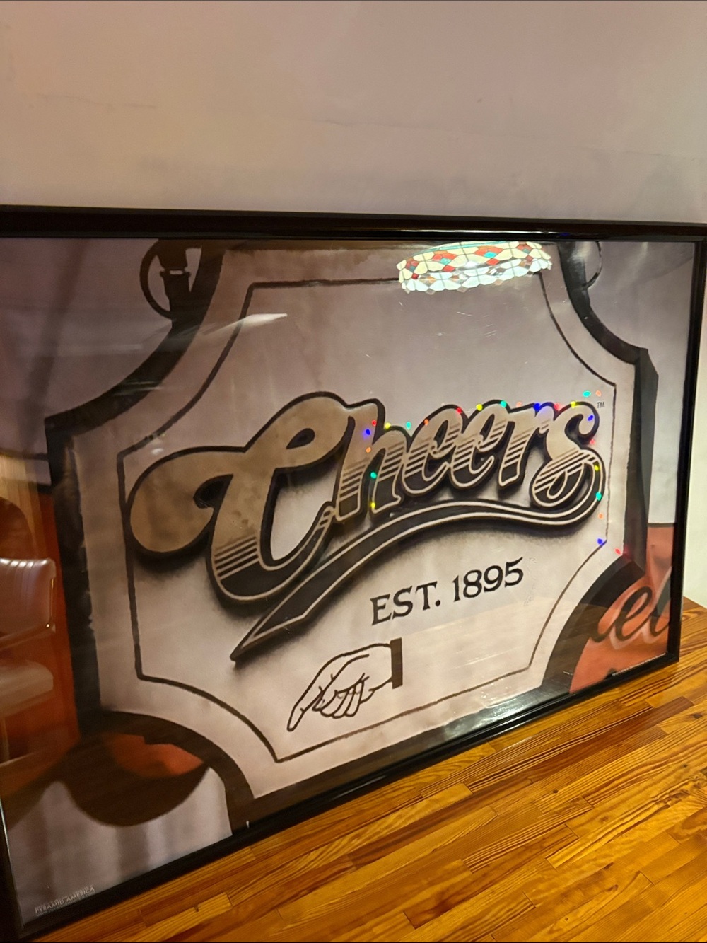 Framed 'Cheers' Wall Art Poster in Black and Cream Man Cave Home Bar Boston Mass